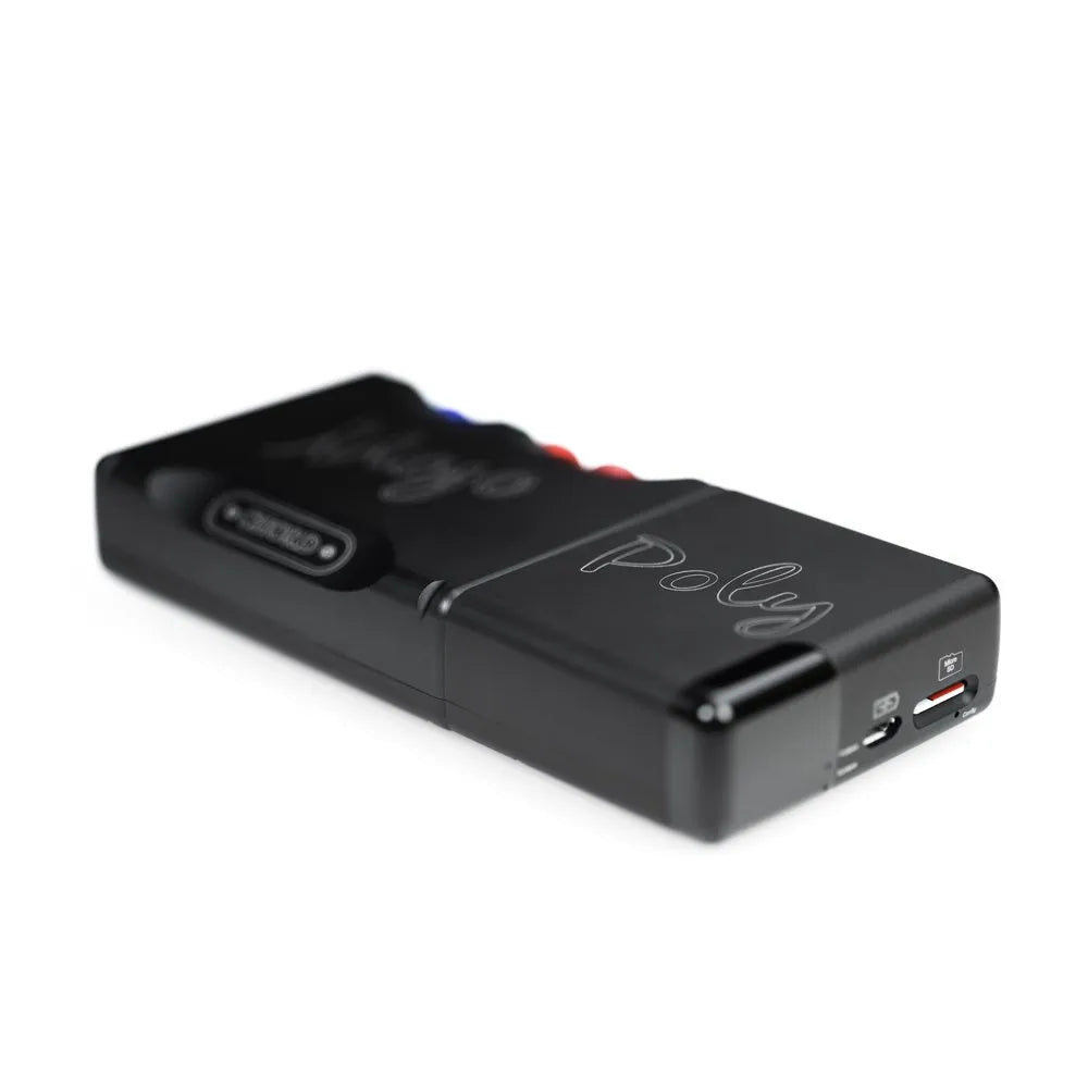 Chord Poly, agganciato al DAC Mojo 2, visto dal lato del Poly