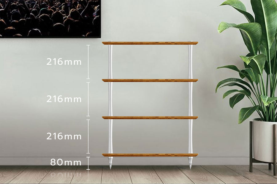 Mobile per elettroniche | Q4EVO squared - Quadraspire, 4 ripiani
