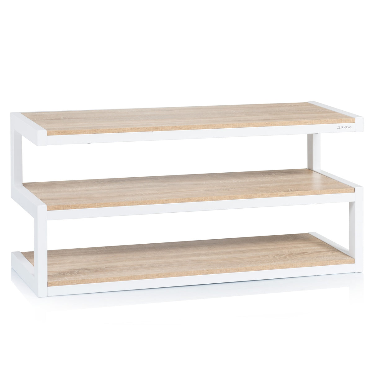 Norstone Esse AV, finitura bianco e rovere, vista di tre quarti