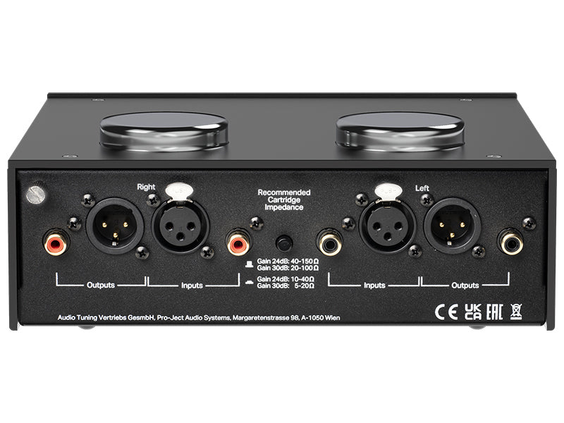 Pro-Ject MC Step Up Box DS3 B, vista posteriore