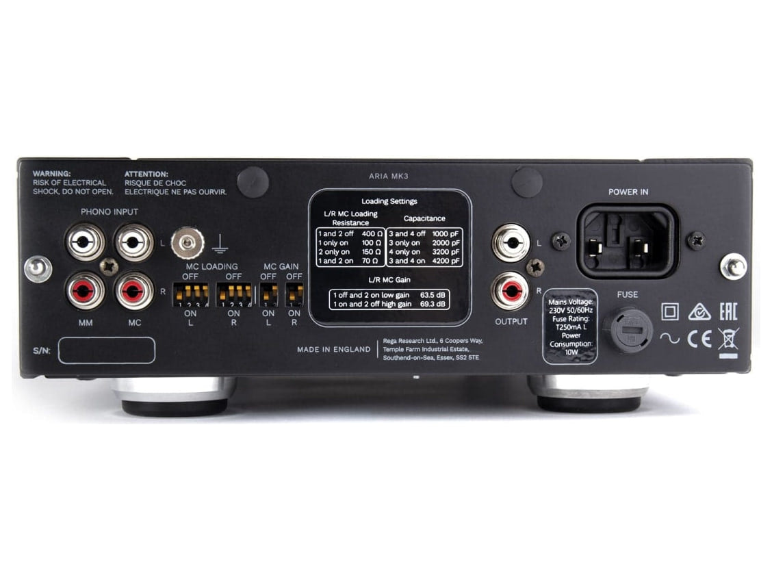 Rega Aria MK3 — Vista posteriore