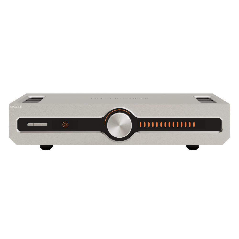 Roksan Caspian 4G Streaming Amplifier, finitura argento, vista frontale
