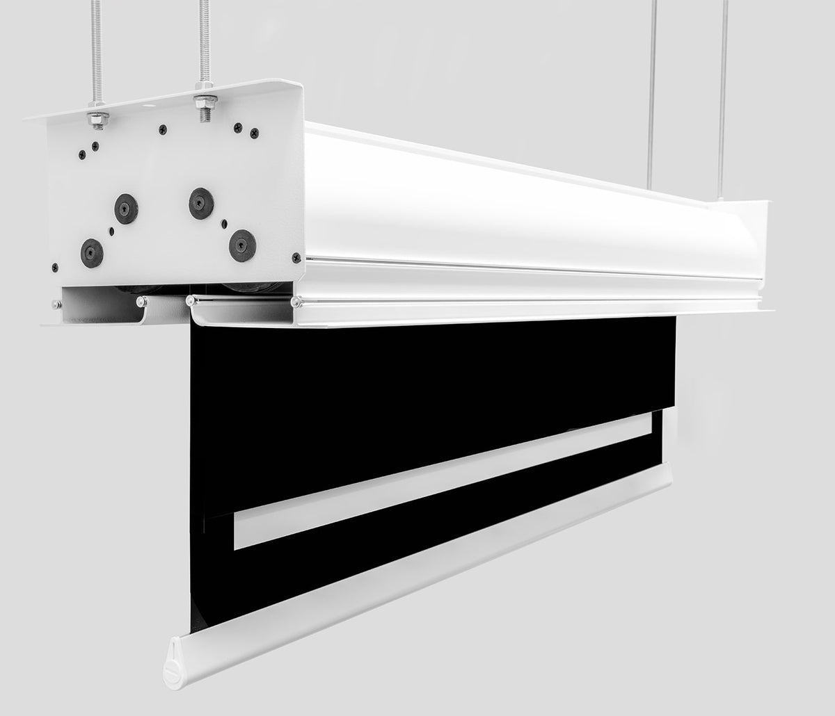 Screenline Inceiling Multiformat — cassonetto da incasso, tela nera e tela di proiezione