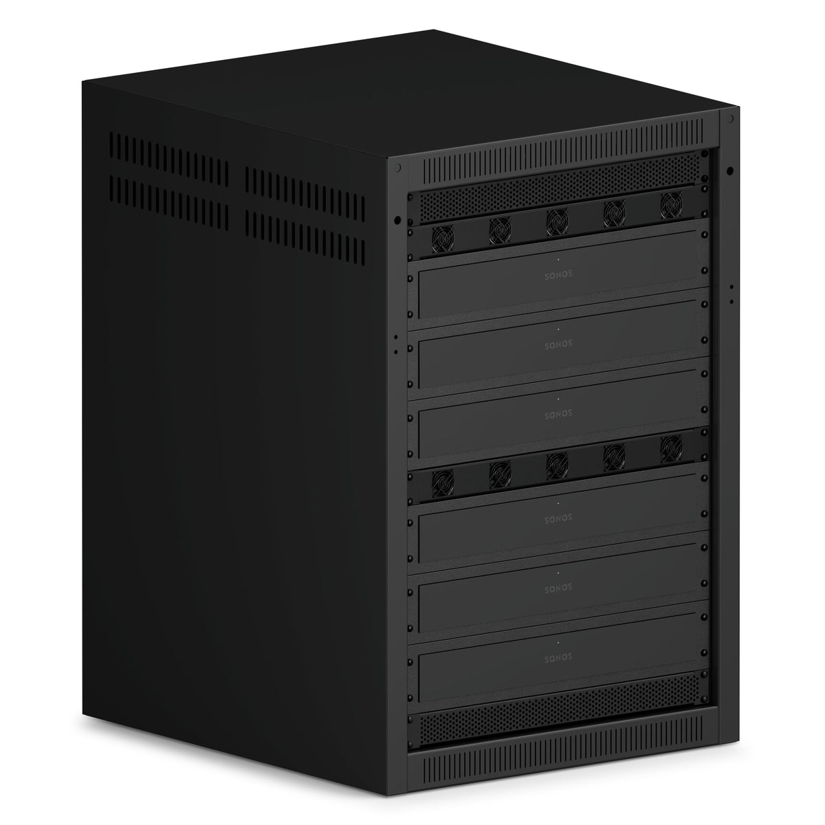 Sonos Amp Multi nei supporti, dentro un armadio rack