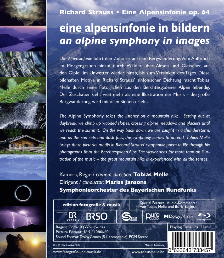 Richard Strauss – Alpensinfonie in pictures by Tobias Melle, retro della confezione