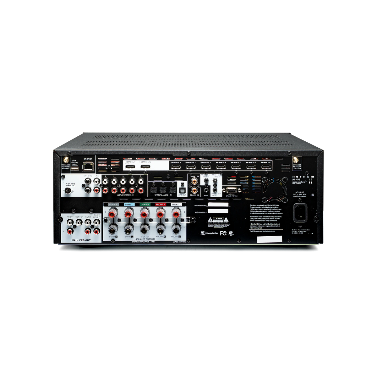 Anthem MRX 540 8K — Vista posteriore