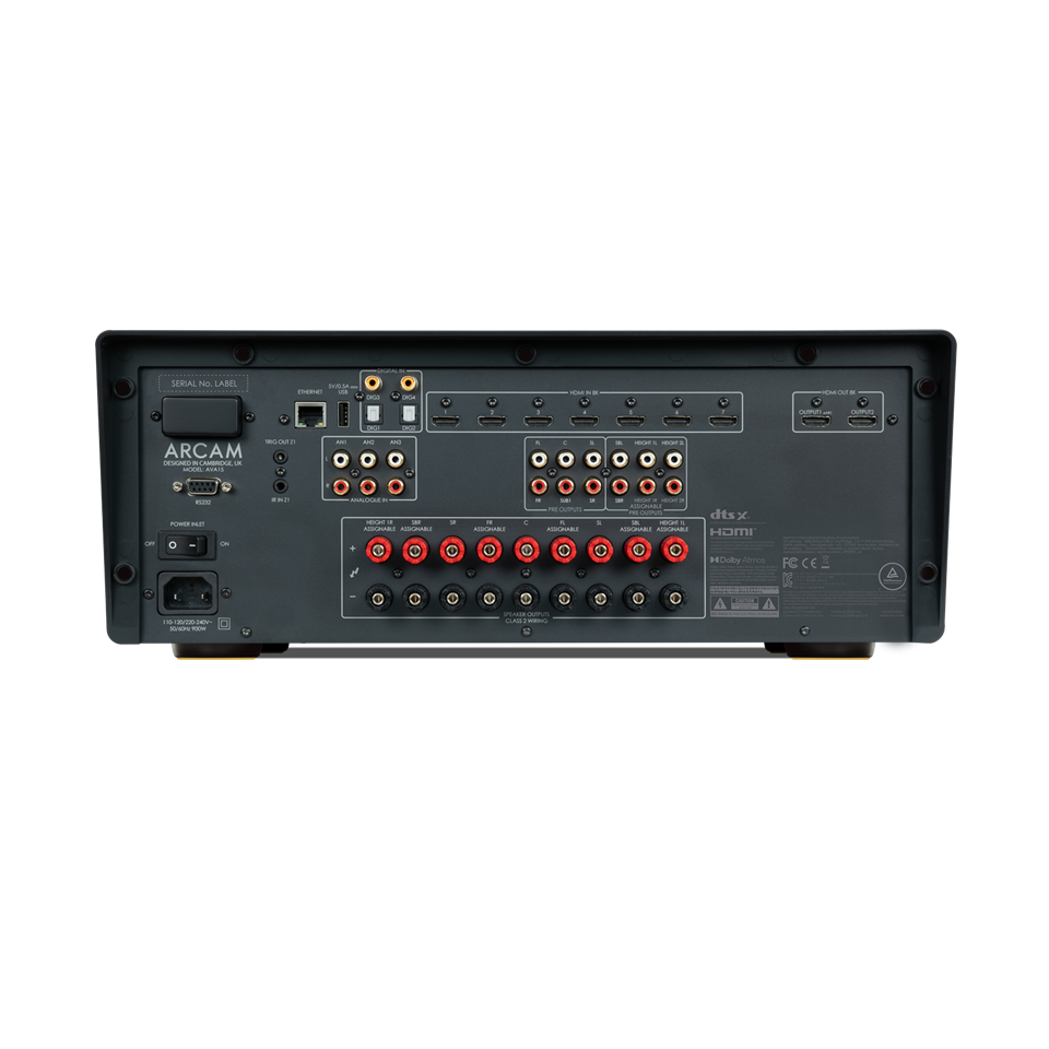Arcam AVA15 — Vista posteriore