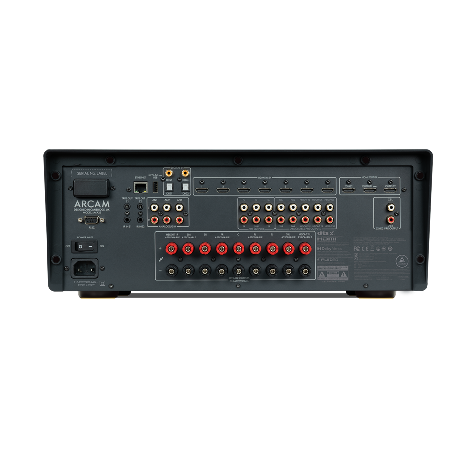 Arcam AVA25 — Vista posteriore