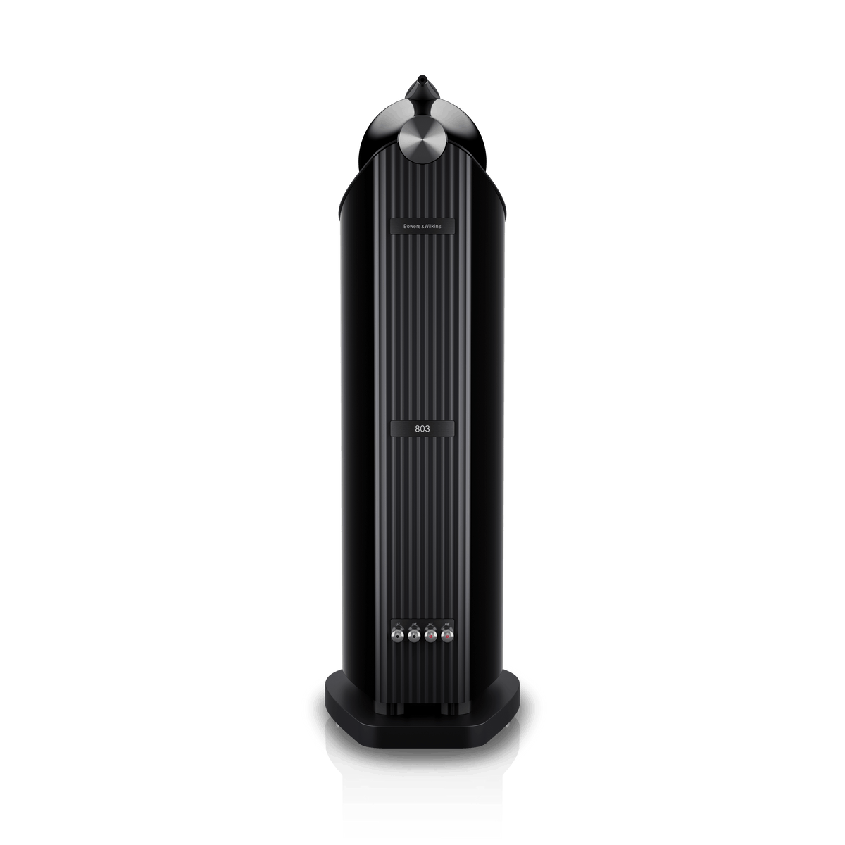 B&W 803 D5, Stealth Black, vista posteriore
