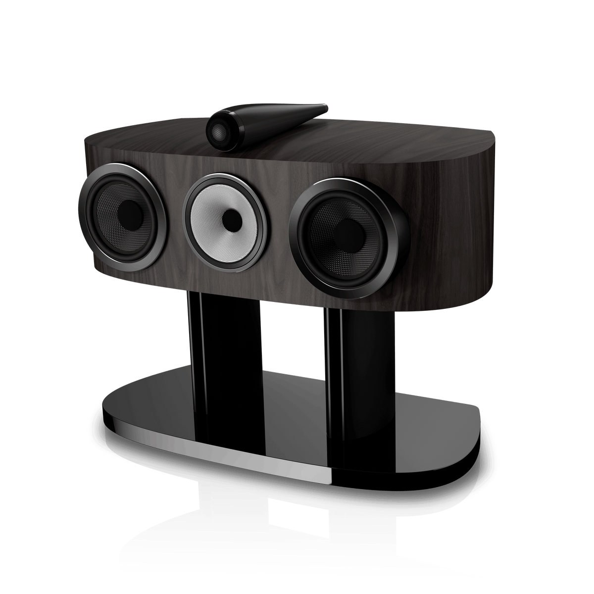 B&W HTM82 D5, Dark Walnut, vista di tre quarti