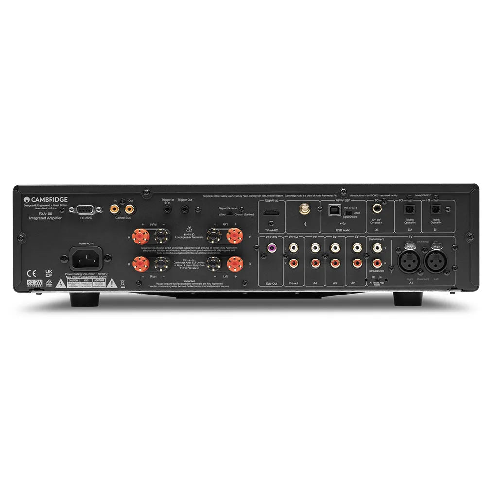 Cambridge Audio EXA100 — retro con ingressi analogici e digitali, HDMI eARC e morsetti per i diffusori