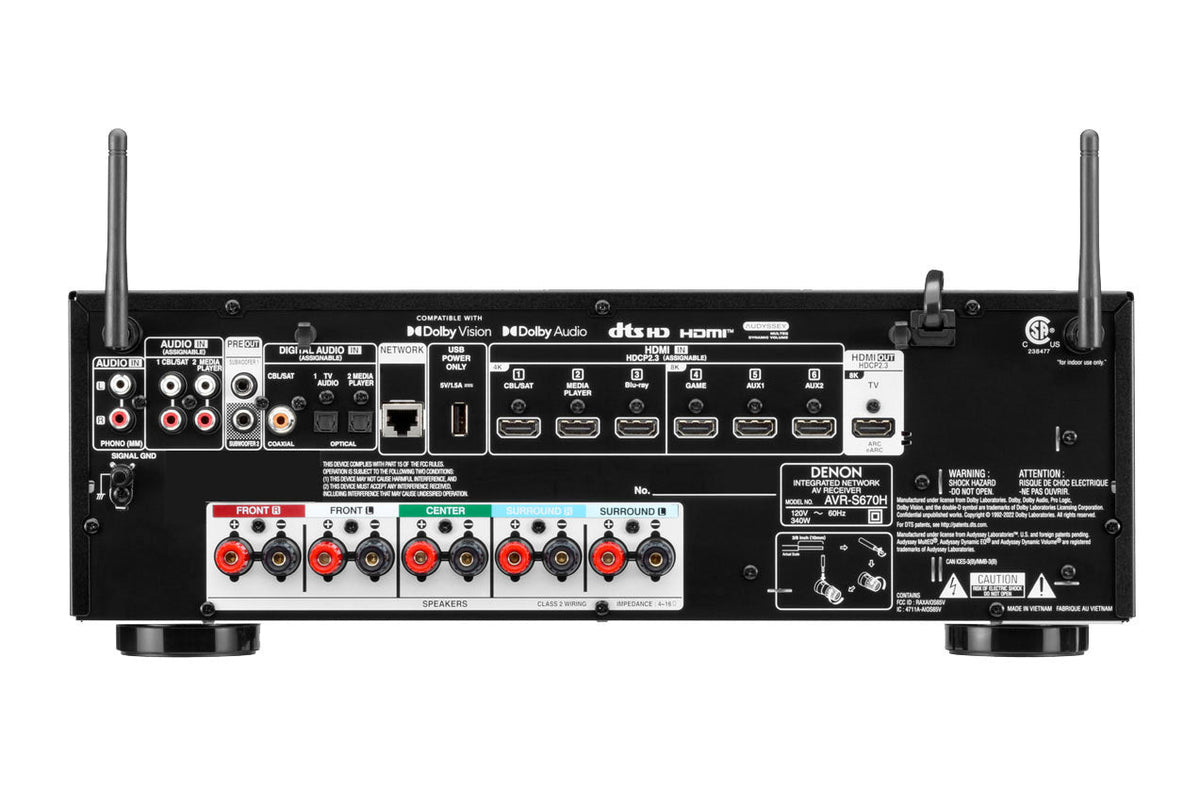 Denon AVC-S670H — Vista posteriore