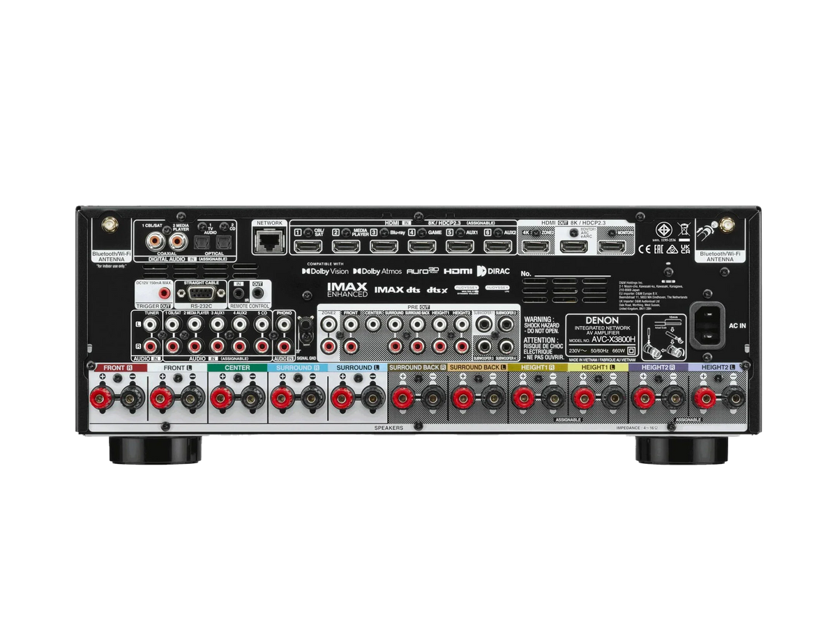 Denon AVC-X3800H — Vista posteriore