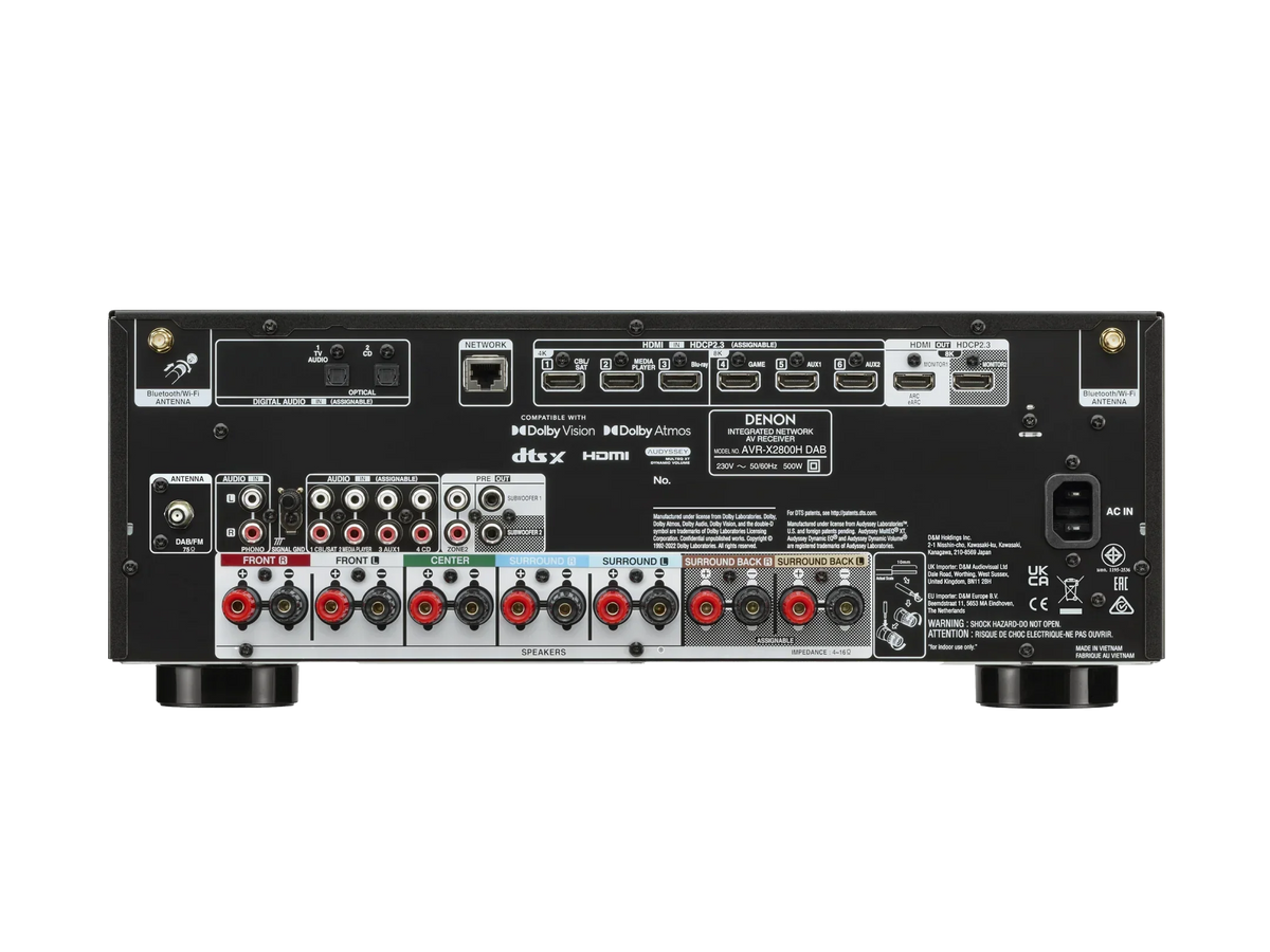 Denon AVR-X2800H DAB — Vista posteriore