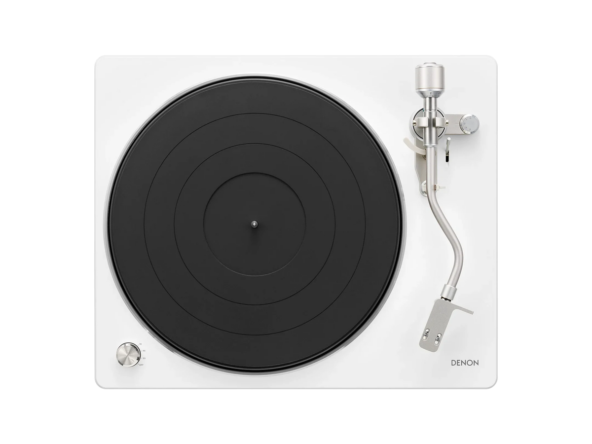 Denon DP-450USB — vista laterale finitura bianca