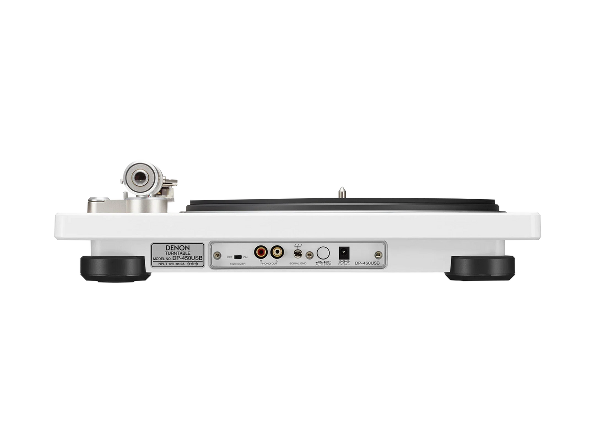 Denon DP-450USB — vista posteriore bianca