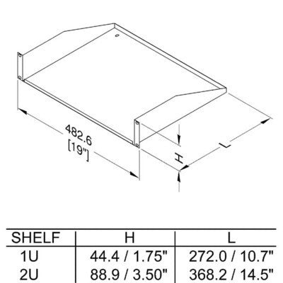 Domolift Ripiano rack ventilato, disegno tecnico