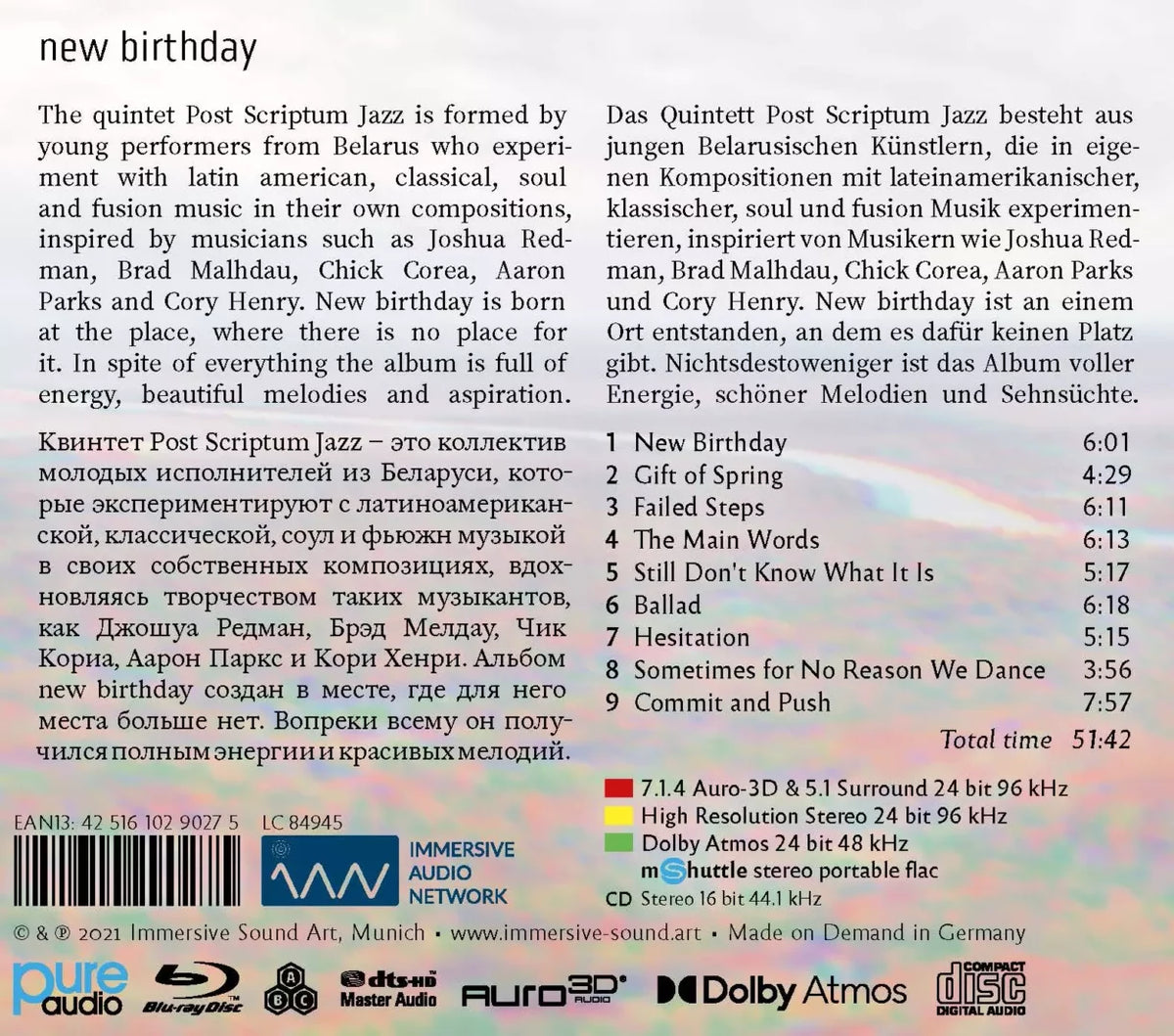 Post Scriptum Jazz – New birthday, retro della confezione
