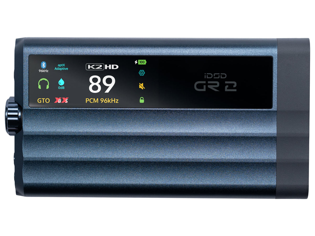 iFi Audio iDSD GR 2 — Dall'alto, con display acceso