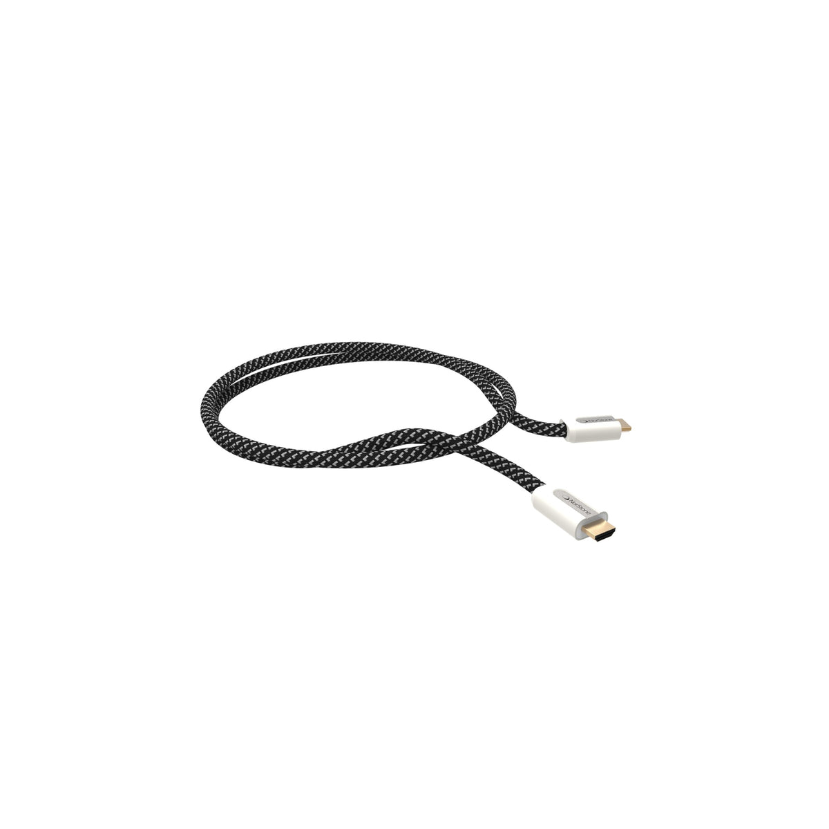 Norstone Jura HDMI, cavo HDMI con guaina intrecciata nera e bianca