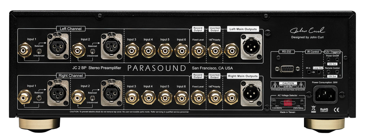 Parasound JC2BP, vista posteriore