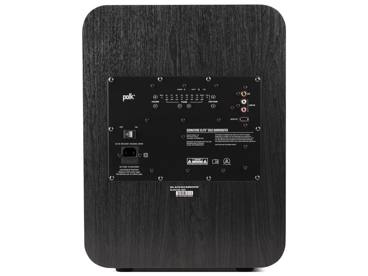 Polk Audio Signature Elite ES12 Subwoofer — Vista posteriore