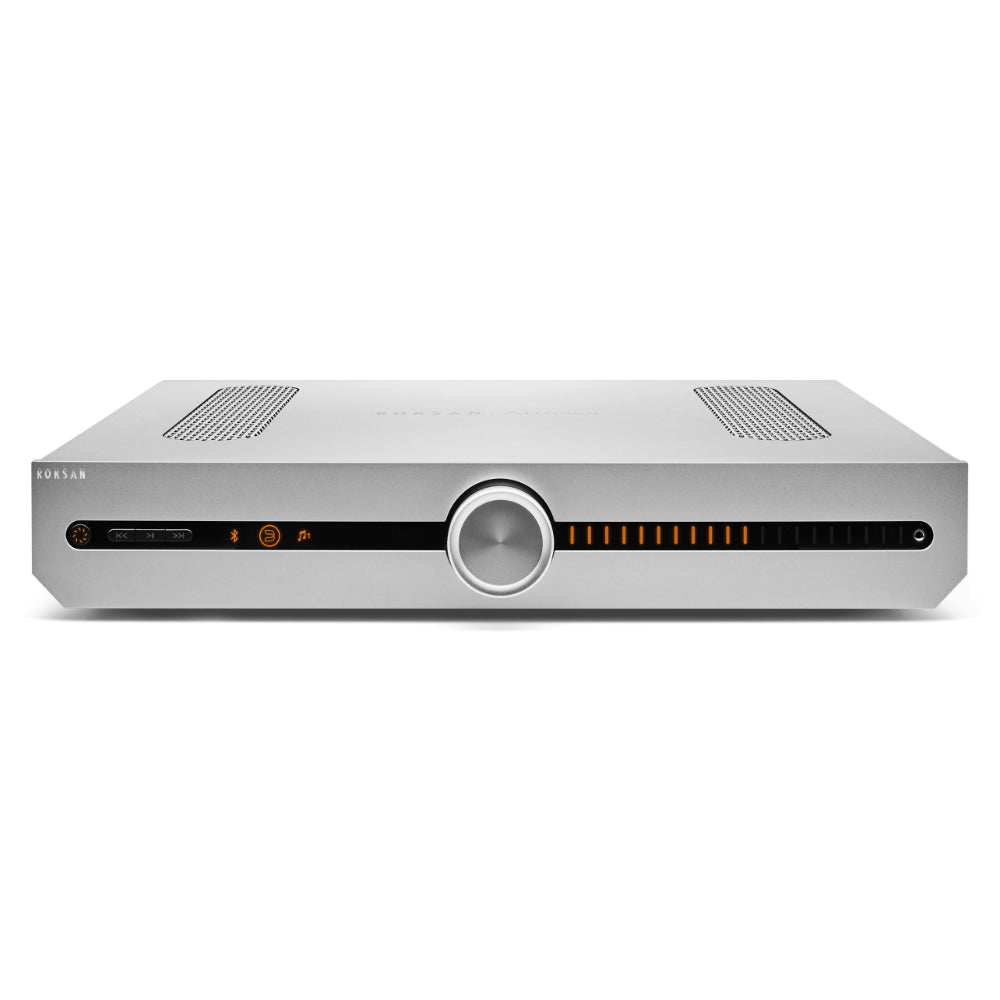 Roksan Attessa Streaming Amplifier, finitura argento, vista frontale
