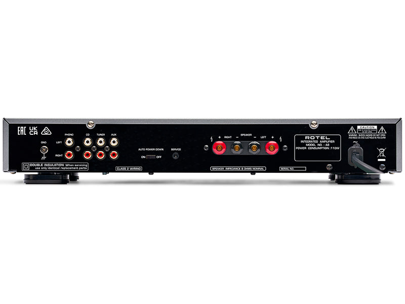 Rotel A-8 — Vista posteriore