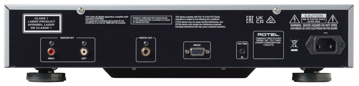 Rotel CD-11 MKII — Vista posteriore