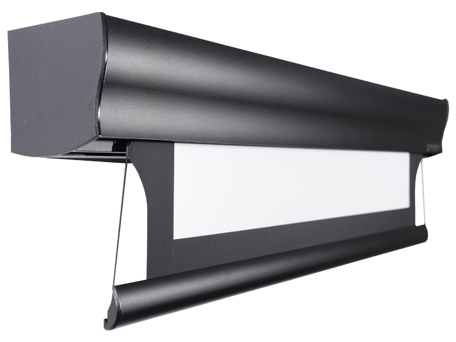 Screenline Wave Tensioned 16:9 Nero — dettaglio del cassonetto e del tensionamento