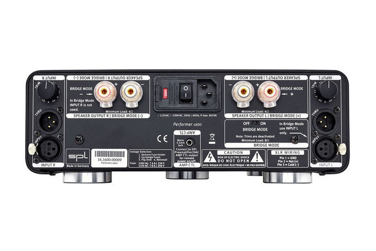SPL Performer s800, vista posteriore