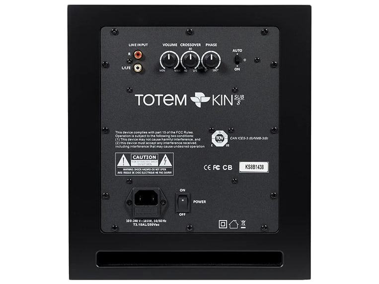 Totem Kin Sub 8 — Vista posteriore