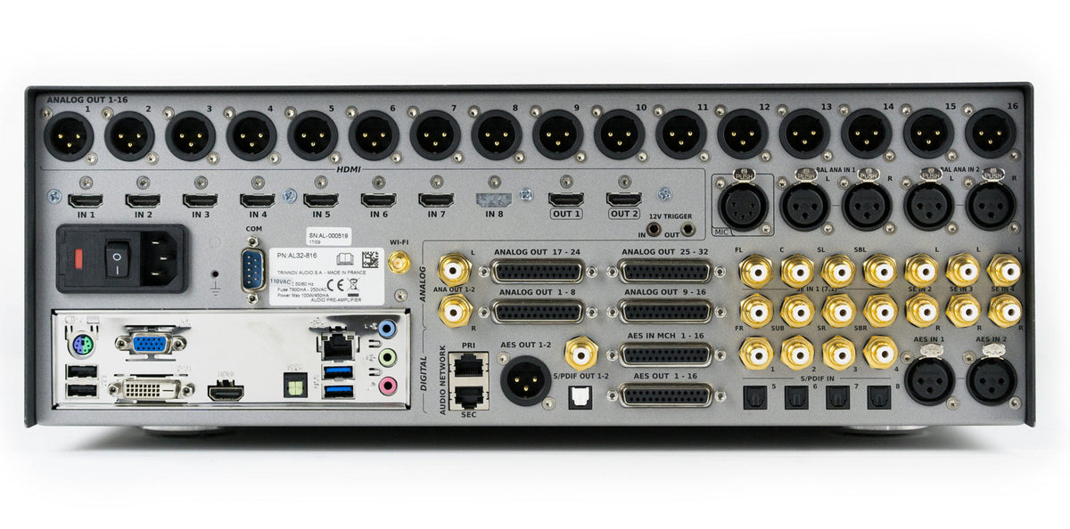 Trinnov Altitude 32-88, vista posteriore