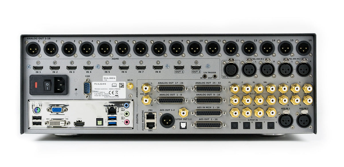 Trinnov Altitude32 16-32, vista posteriore