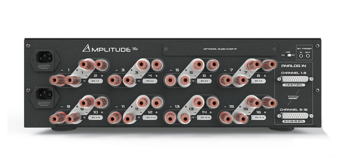 Trinnov Amplitude 16, vista posteriore