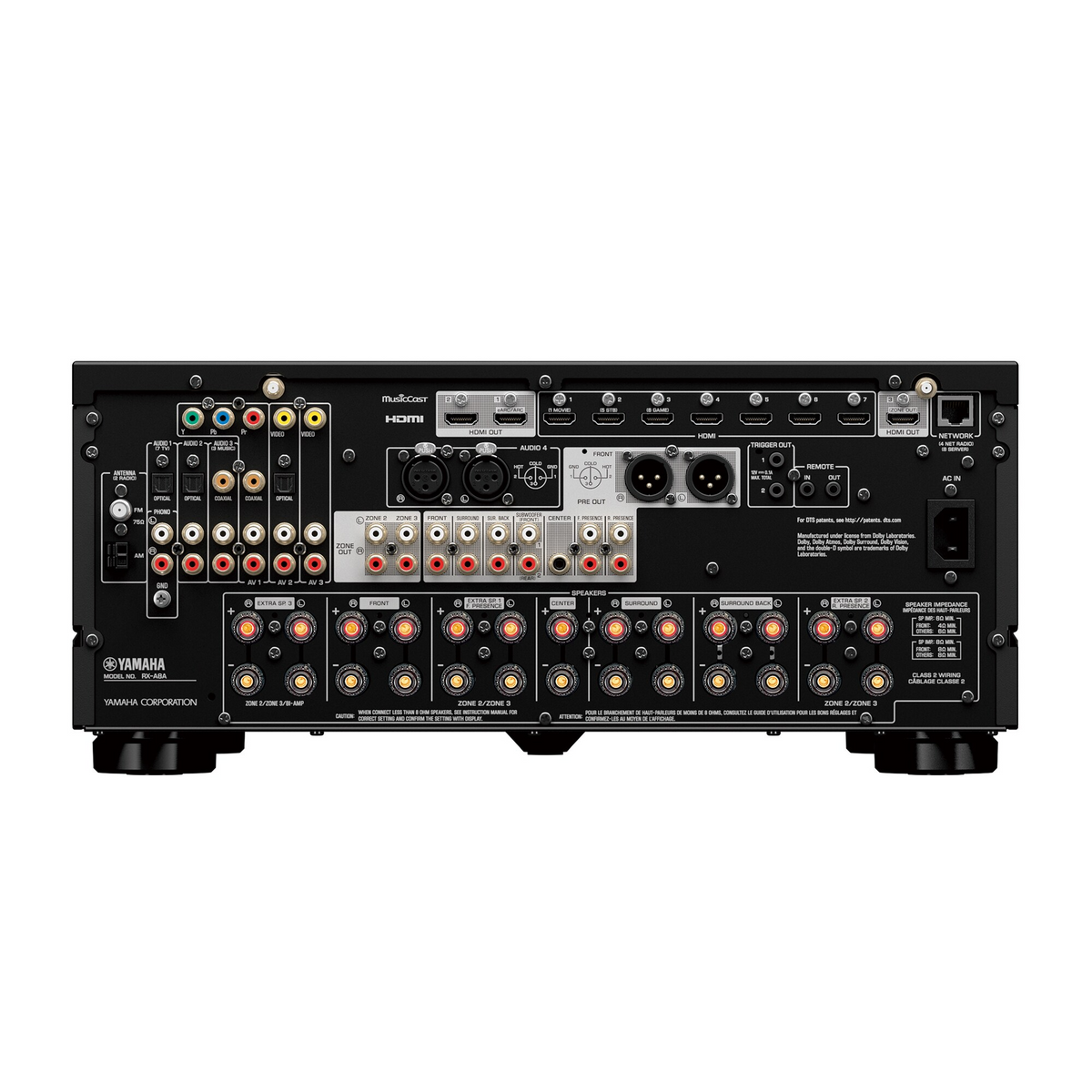 Yamaha AV RX-A8A — Vista posteriore