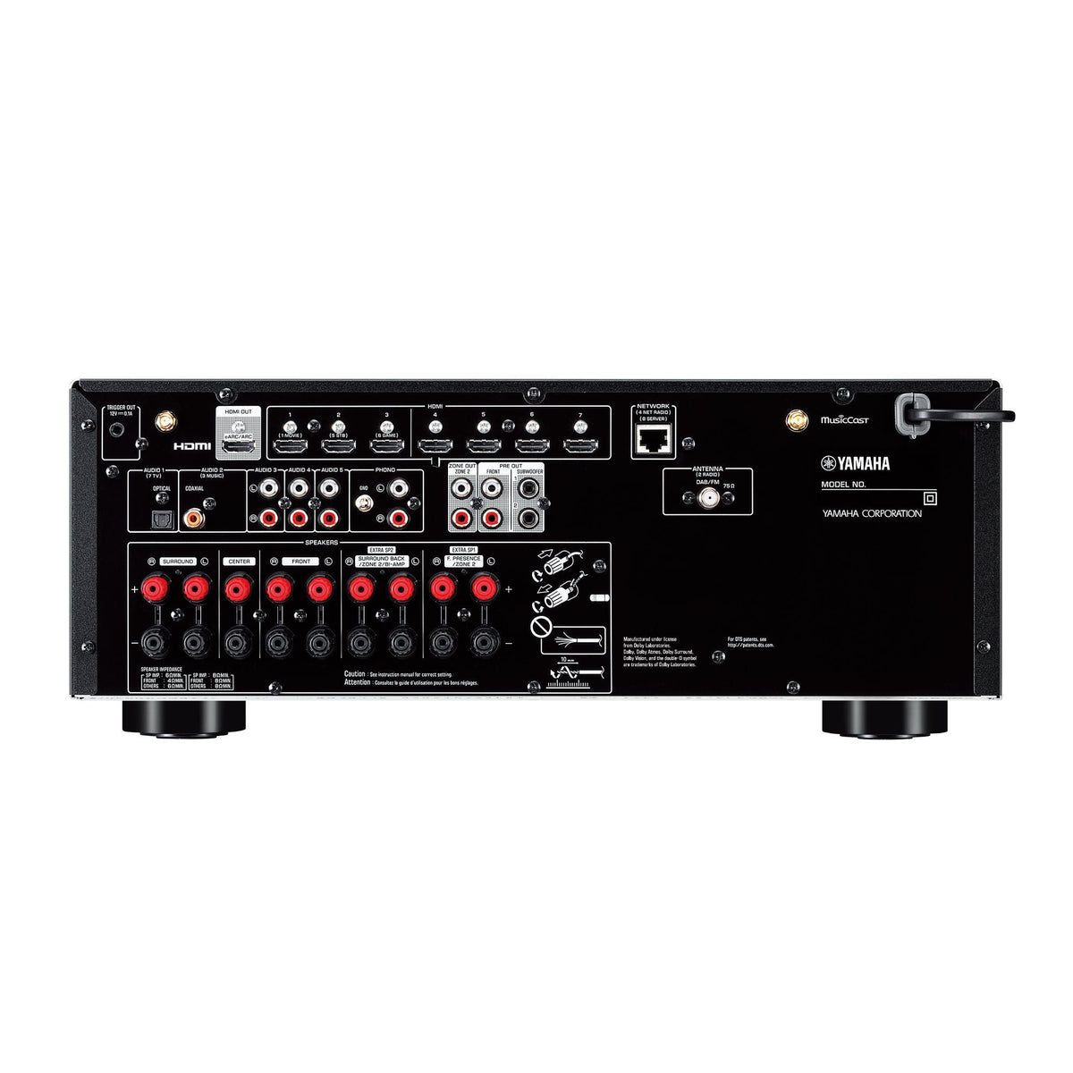 Yamaha AV RX-V6A — Vista posteriore